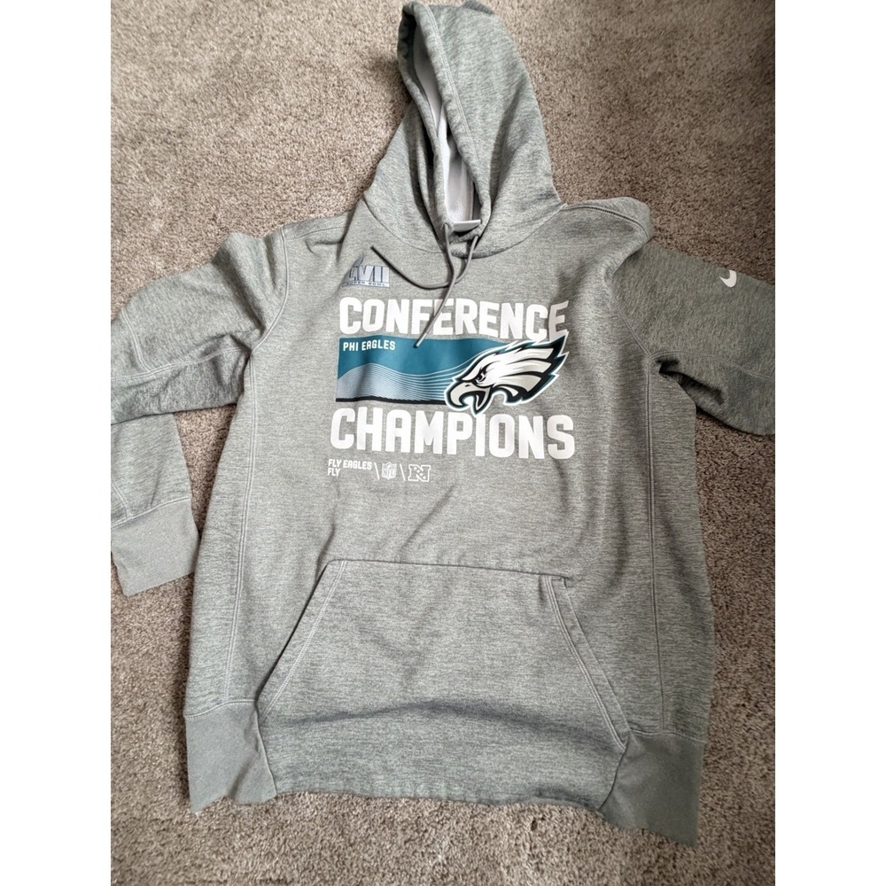 Nike Philadelphia Eagles Super Bowl LVII Conference Champions Gray Hoodie-Large